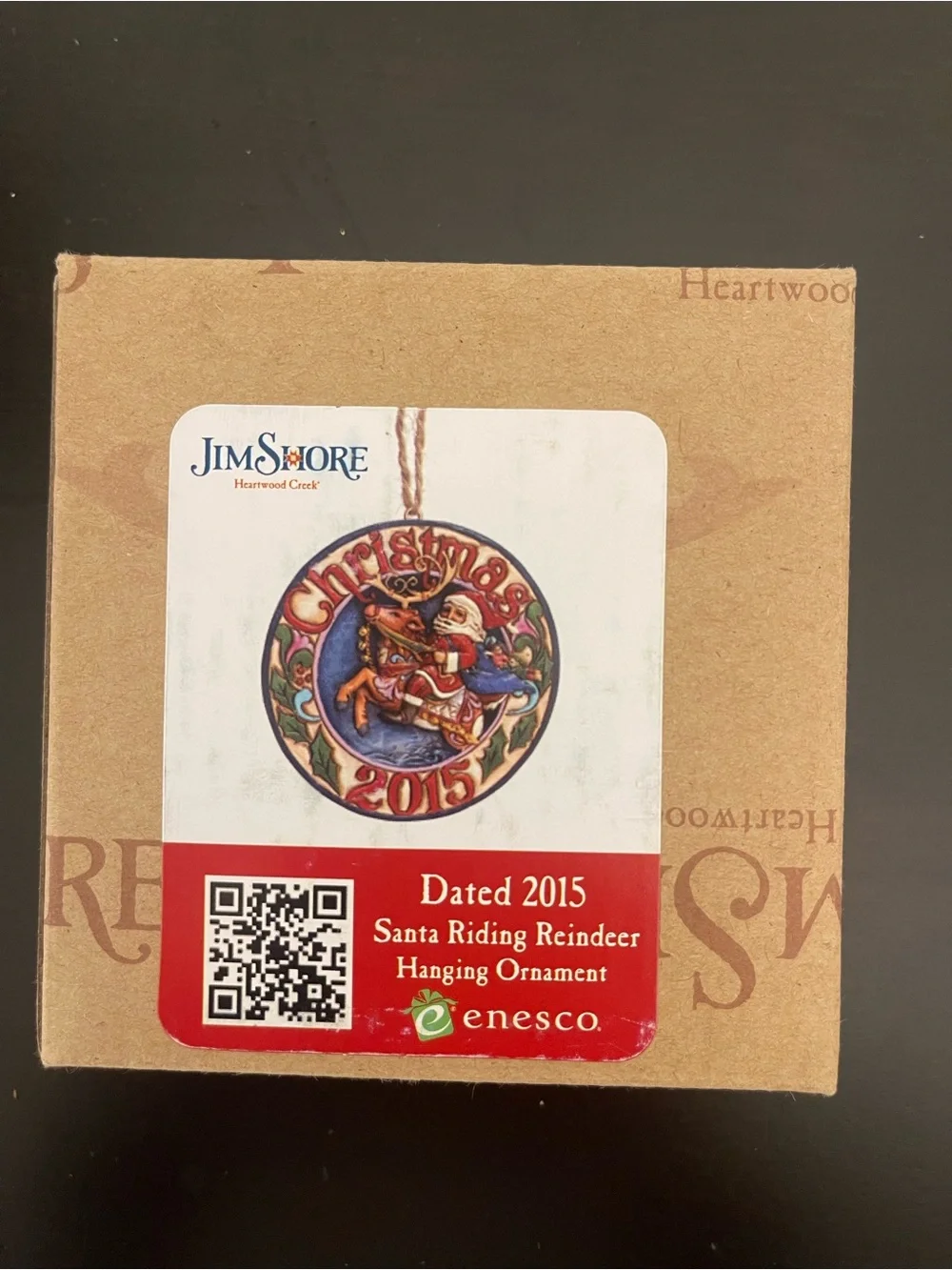Jim Shore 2015 Santa Riding Reindeer Christmas Ornament and Box #4047763FD